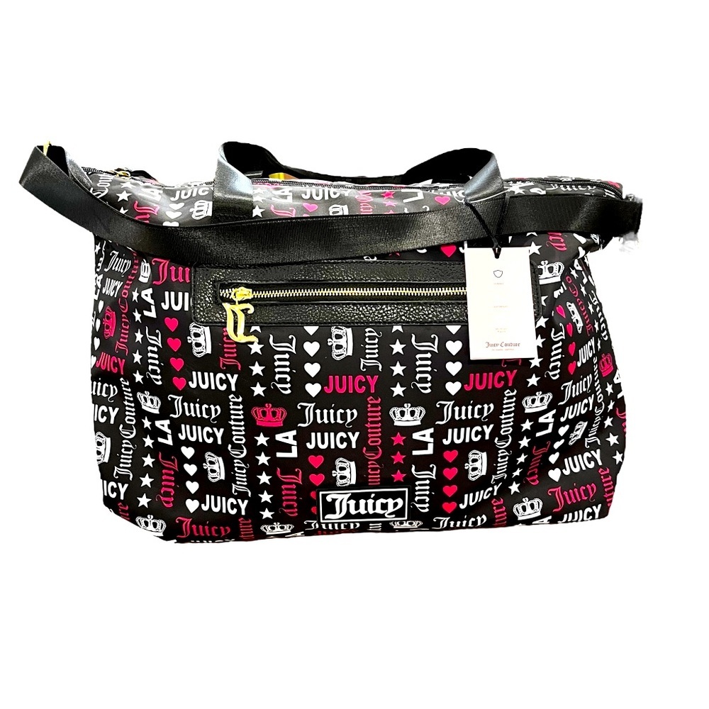 Juicy Couture Overnight Duffle Weekender All Over Logo Bag NWT